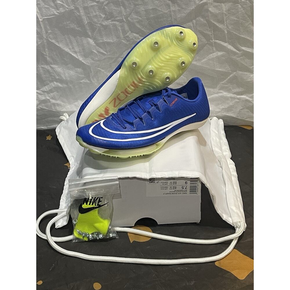 New Men’s 7.5 Nike Air Zoom Maxfly Racer Blue Track Spikes DH5359-400 Sprint